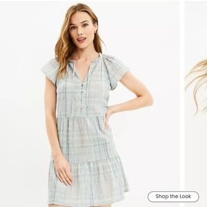 LOFT Multicolor Plaid Mini Dress Women's Size LP